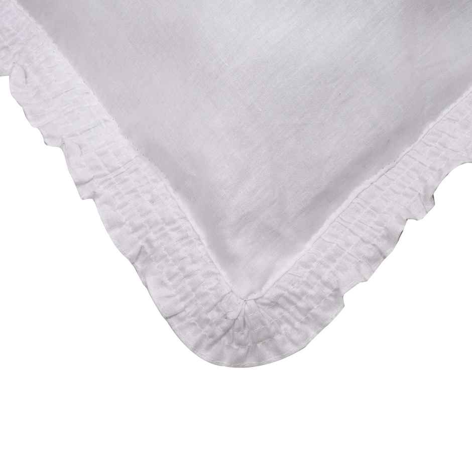 Kuber Industries Embroidered Cotton Pillow Cover Set | 17"x27" | Pack of 2 | White | CTKTC40269