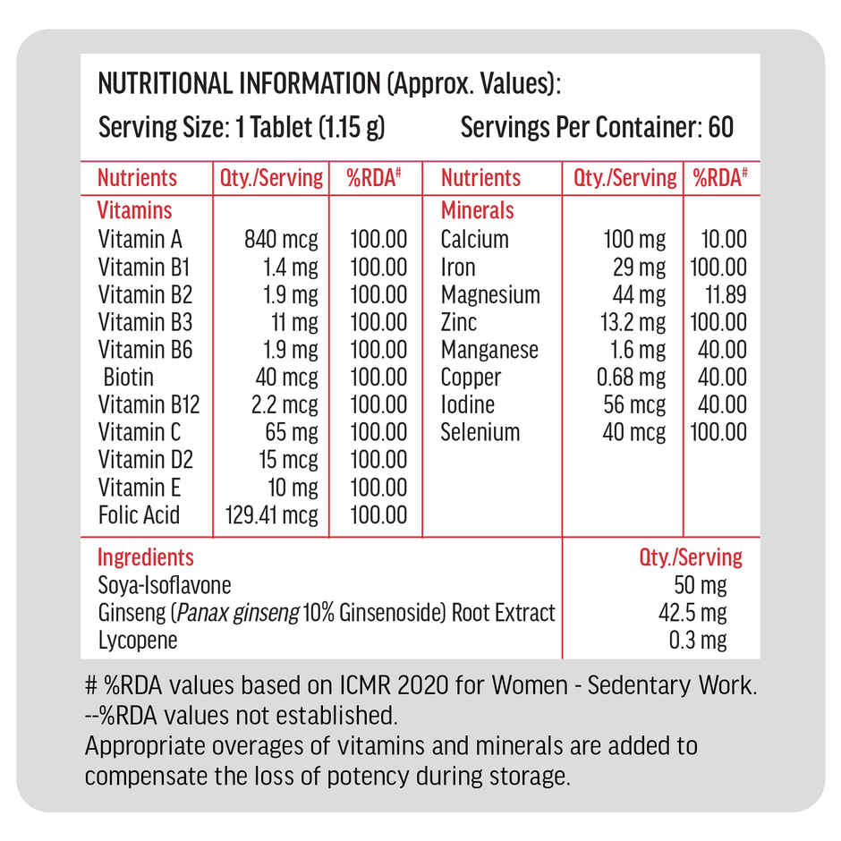 hk vitals Multivitamin for Women (60 Tablets)