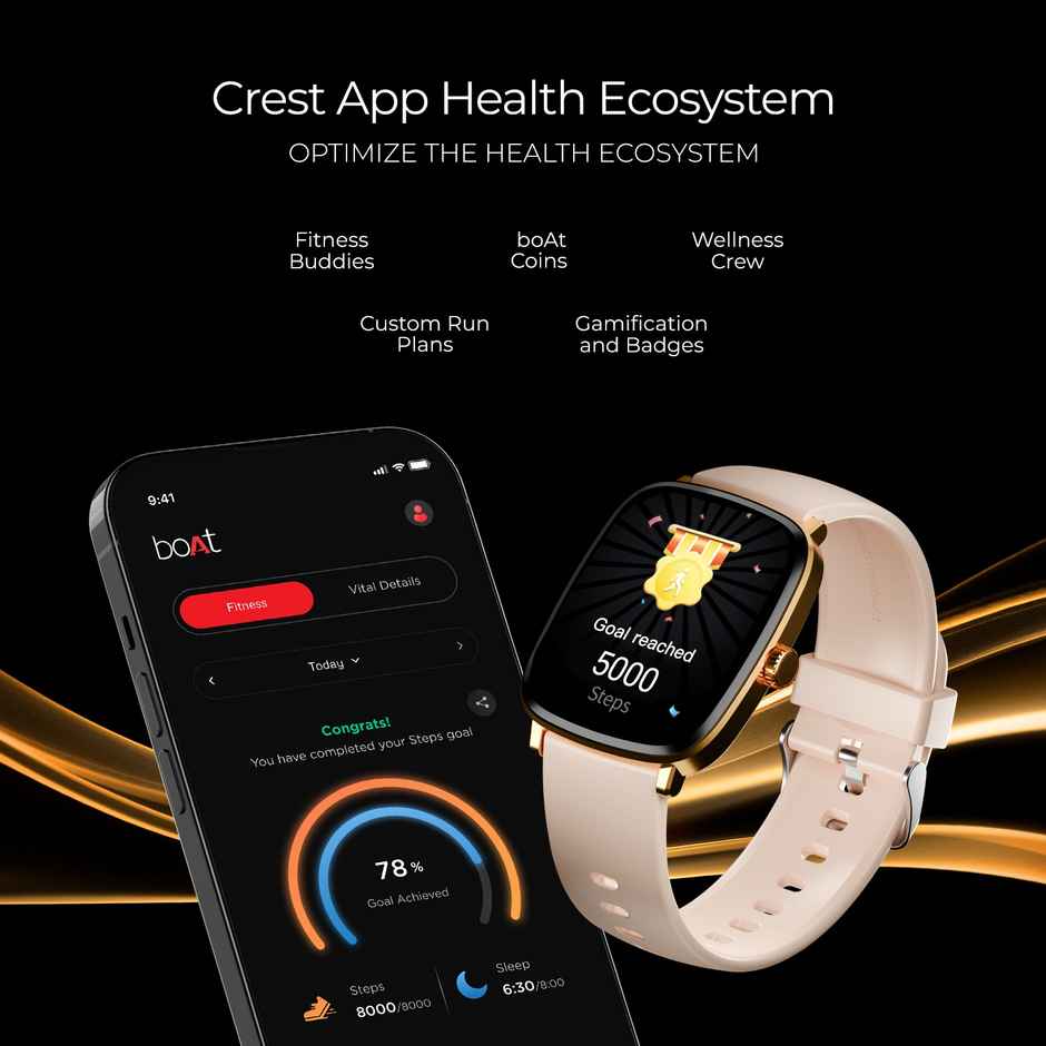 boAt Ultima Regal Smartwatch | 2.01" AMOLED Display | Women's Edition | BT Calling - Cherry Blossom