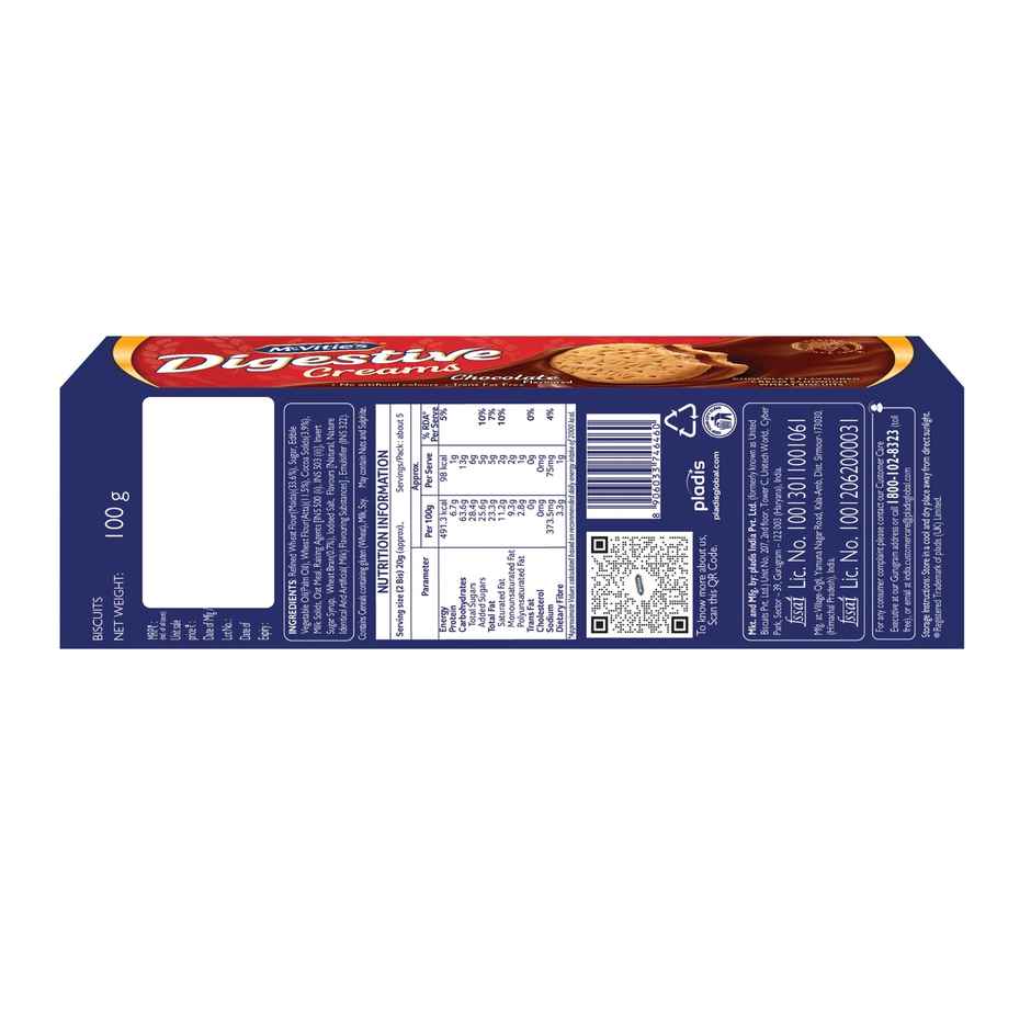 Digestive Chocolate Cream Sandwich Biscuit