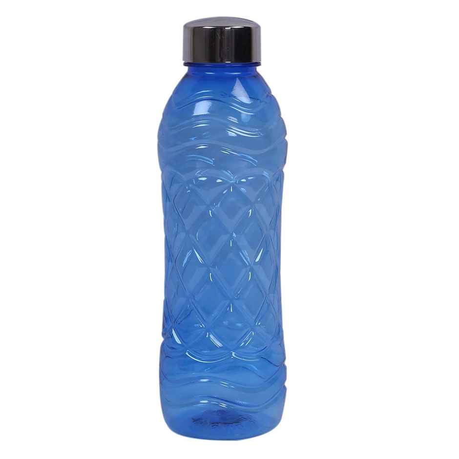 Kuber Industries Plastic 6 Pieces Fridge Water Bottle Set with Stainless Steel Lid- 1000 ml | Blue