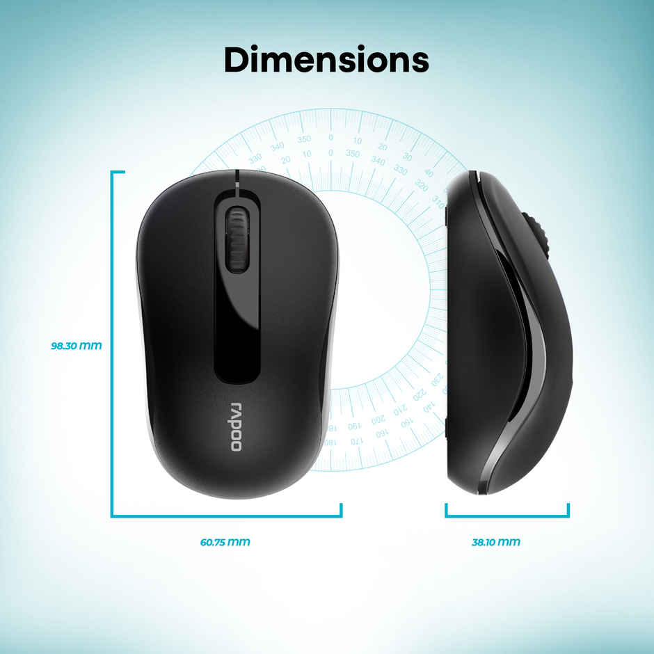 Rapoo M10+ 2.4G Wireless Mouse | 1000 DPI | 30ft Range | 12 Months Battery Life | Black