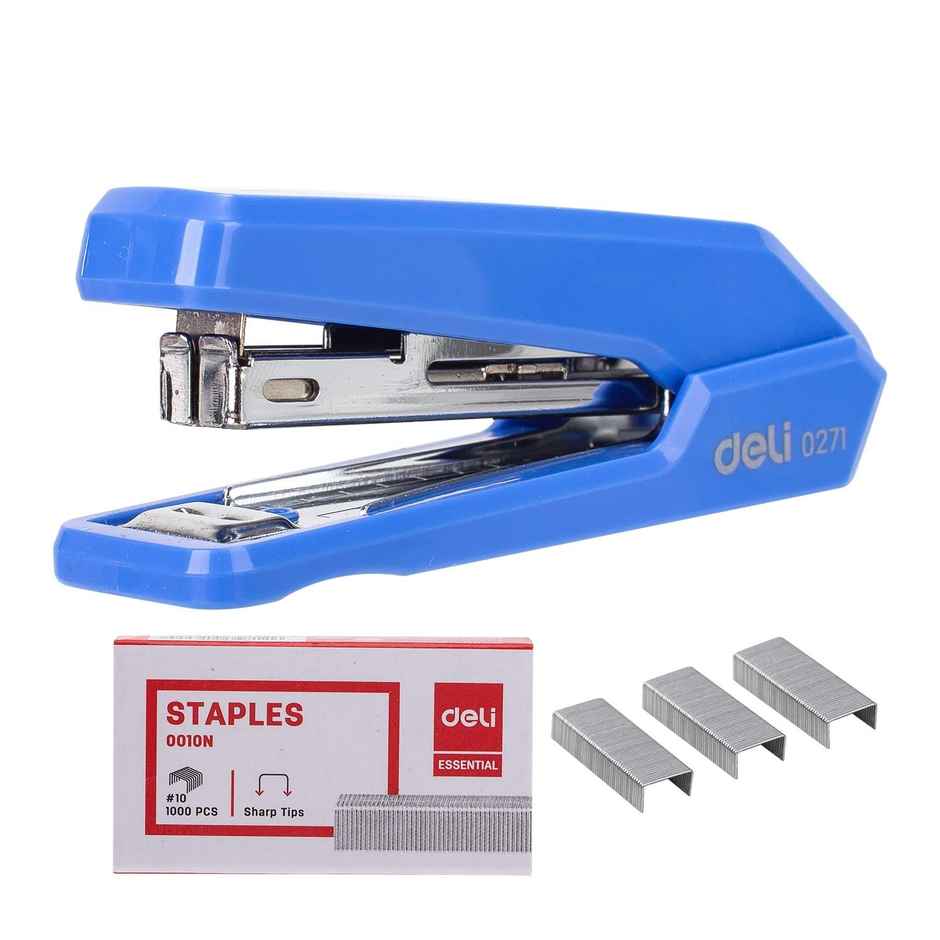 Deli E0272 Stapler, 15 Sheets, Plastic Cover, Metal Base - Assorted