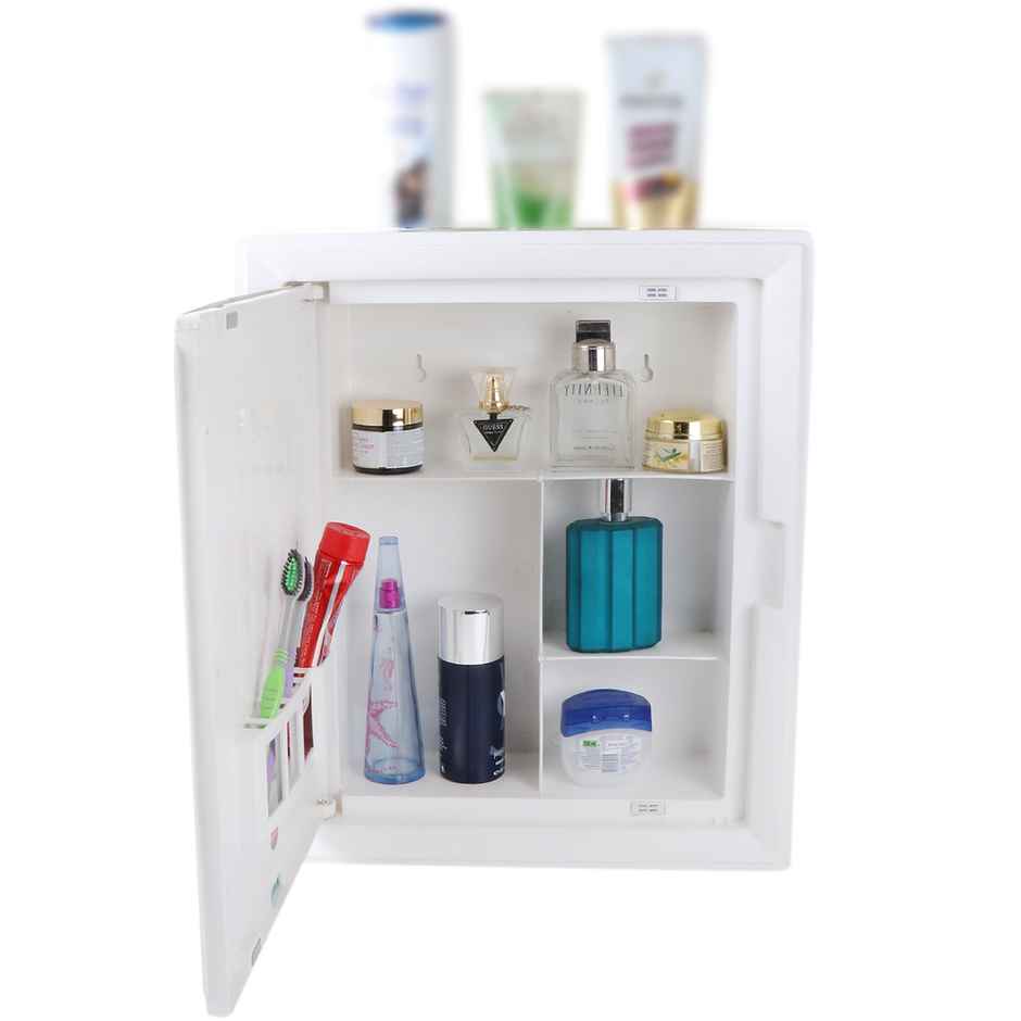 Cipla Plast Glam Plastic Bathroom Mirror Cabinet White