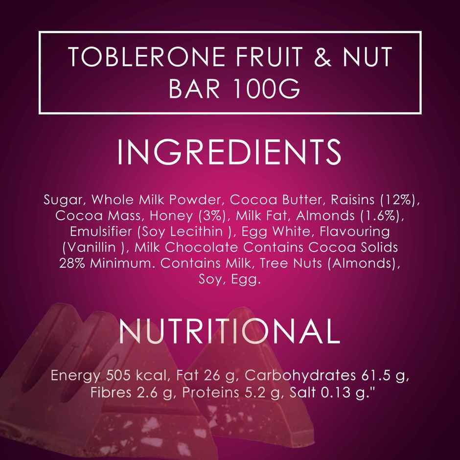 Toblerone Fruit & Nut Chocolate