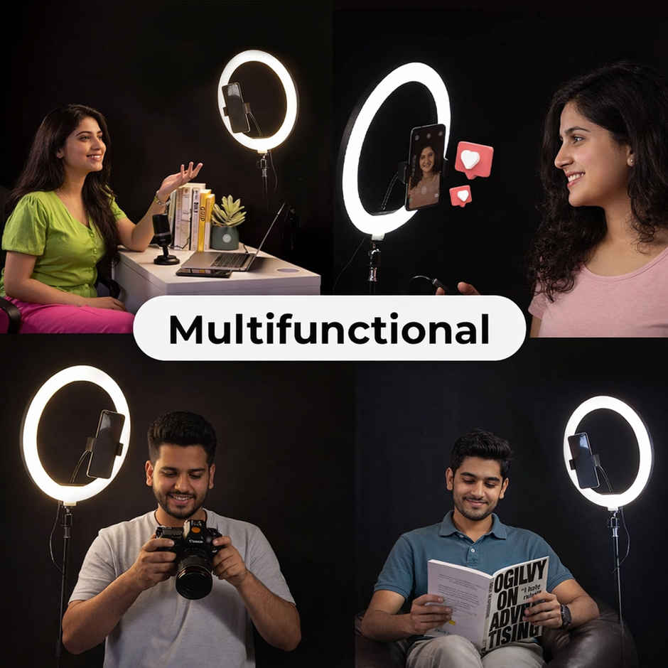 Bestor 10 Inch LED Ring Light with 7 Feet Tripod Stand and Mobile Holder