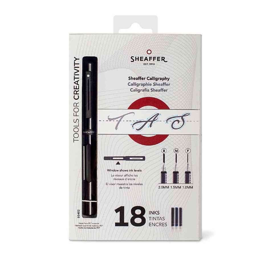 Sheaffer E93402 Black Calligraphy Mini Kit With F, M And B Nibs Pen