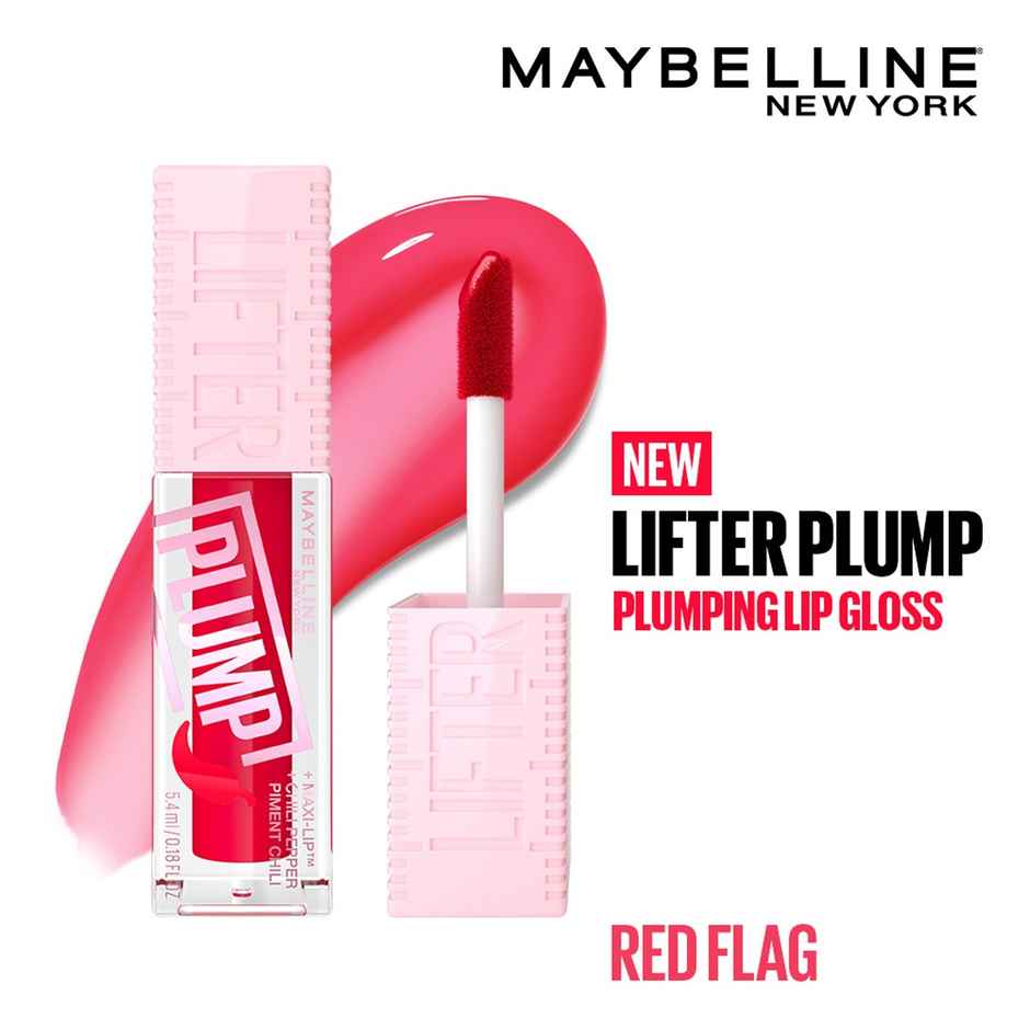 Maybelline Lifter Plump - Plumping Lip Gloss, Red Flag