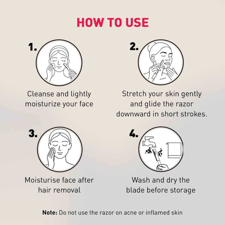 Sirona Reusable Face Razors For Women For Facial Hair - Pack Of 3