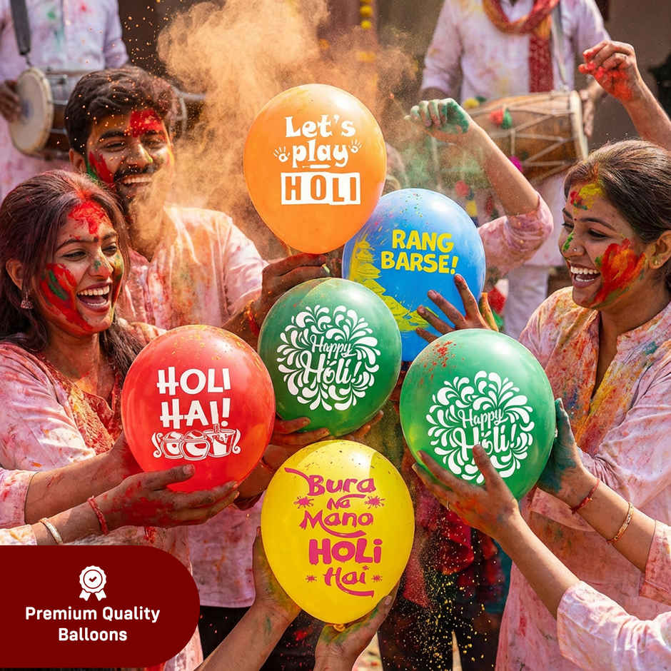 Printed Holi Balloons Colorful Printed Balloons for Decoration | Party Propz