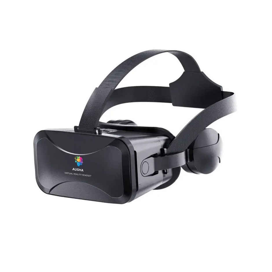 Ausha VR Glasses Headset with Built in Adjustable Headphones