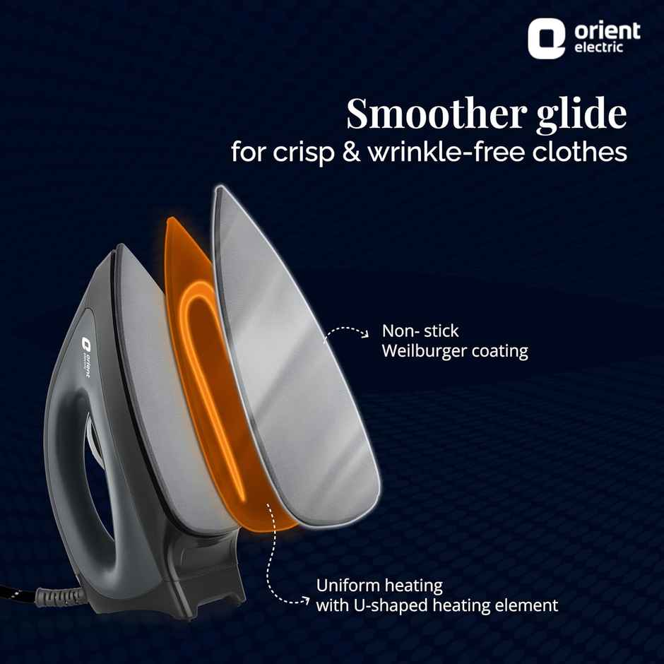 Orient electric Gusto heavy weight Iron for clothes | 1100 Power