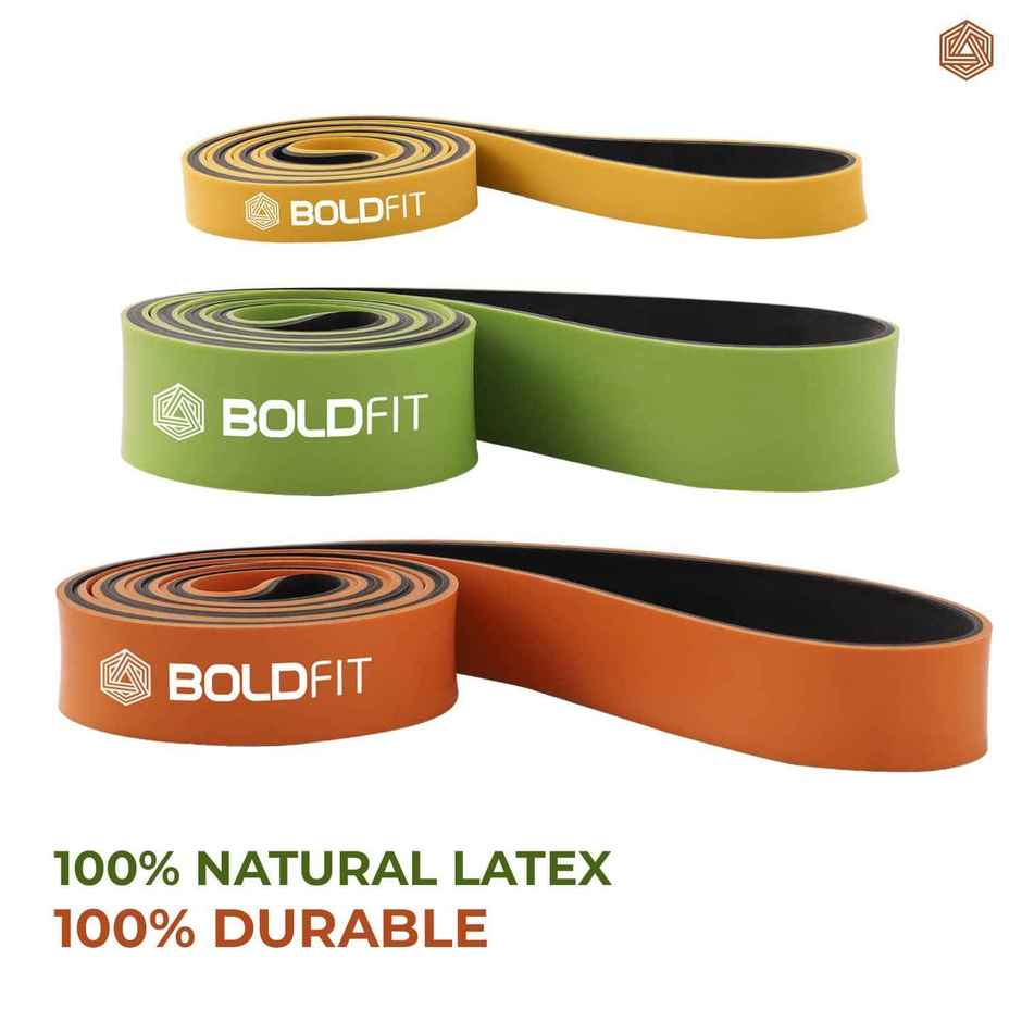 Boldfit Natural Rubber Resistance Premium Band| Dual Color Heavy Resistance Band| Orange |30-45 kg