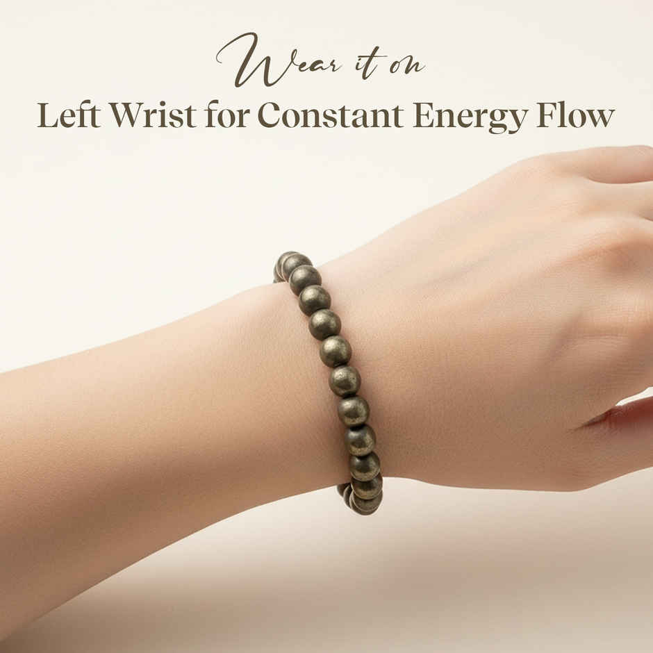 Pujashree Raw Pyrite Bracelet with Free Original Selenite Plate