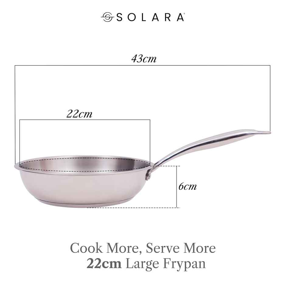 Solara Sterra Stainless Steel Fry Pan | 22 cm | 1.7 L