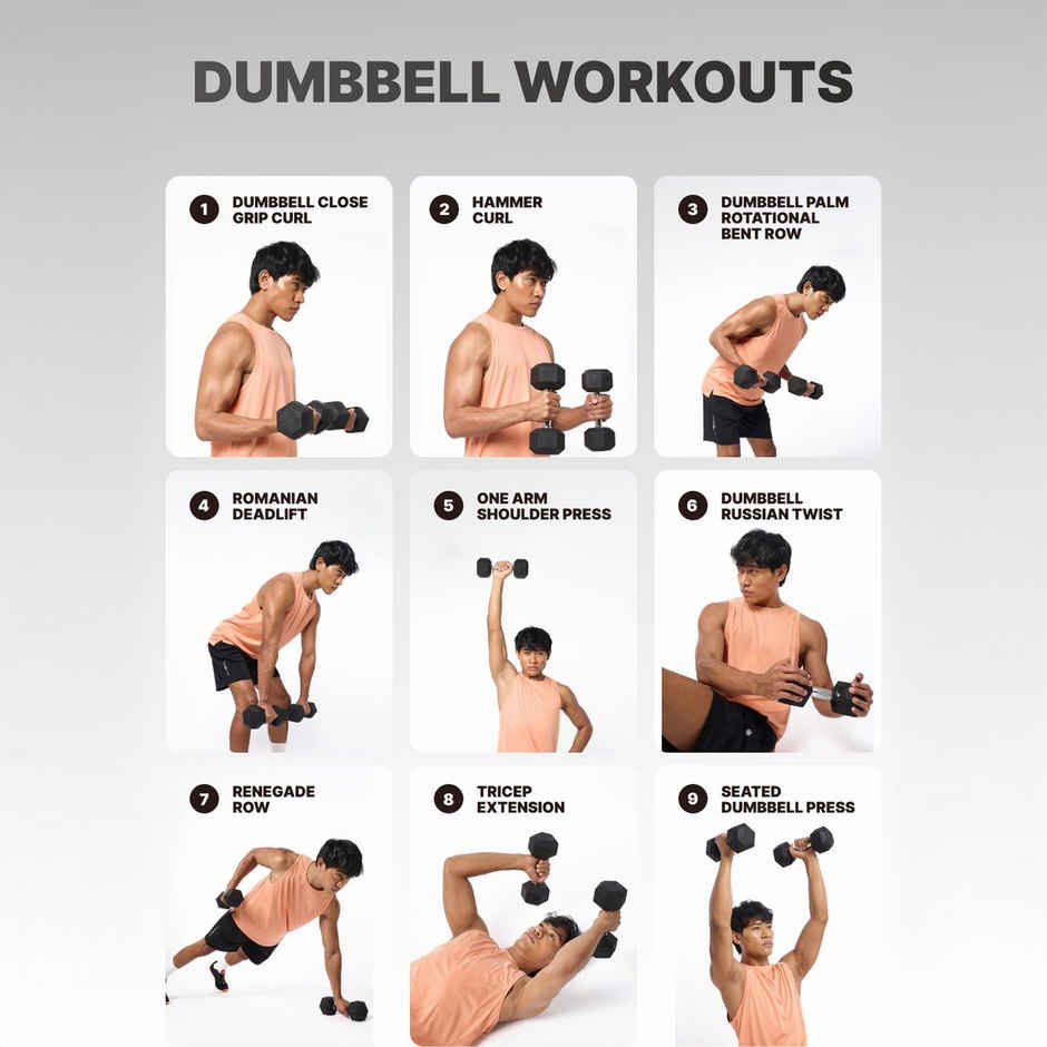 Cult Hex Dumbbell Set (12.5 kg X 2) | Black