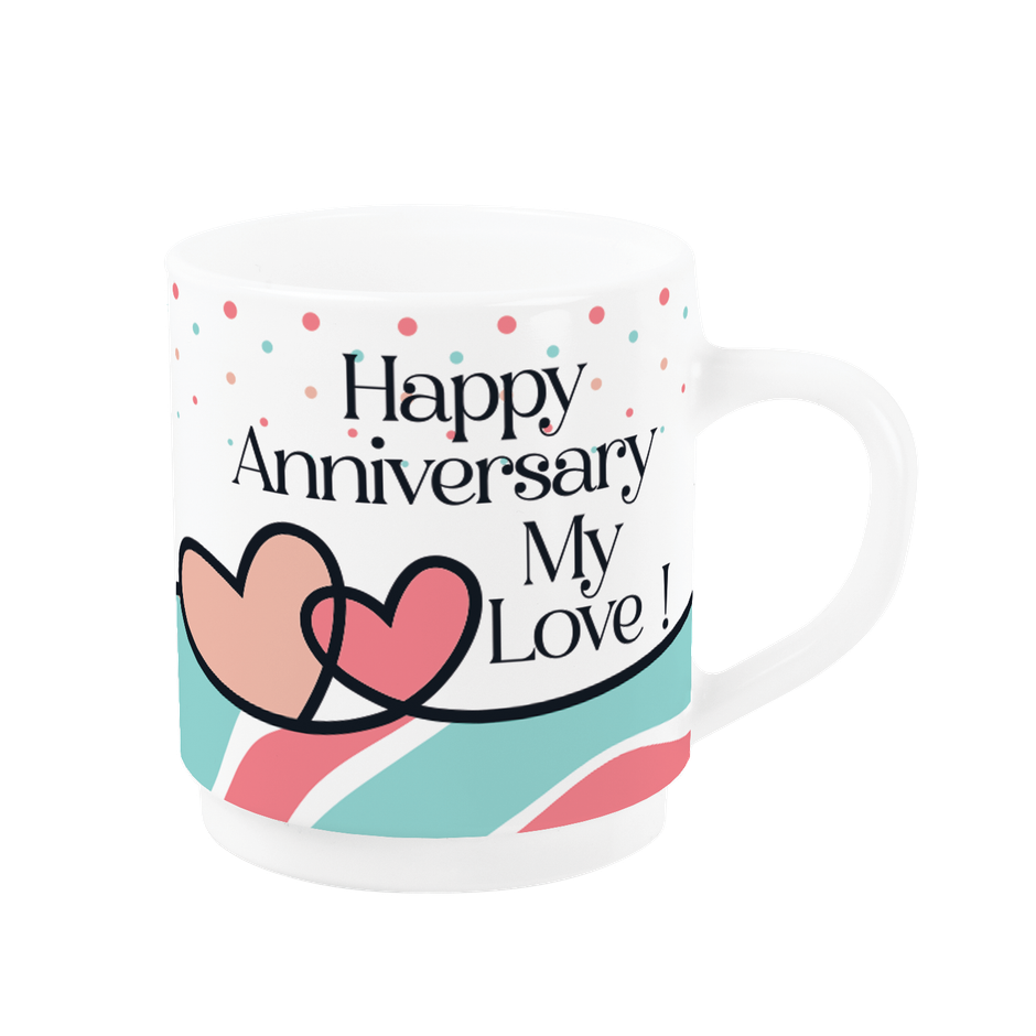 Cello Opalware Premium Roma Mug - Twin Hearts