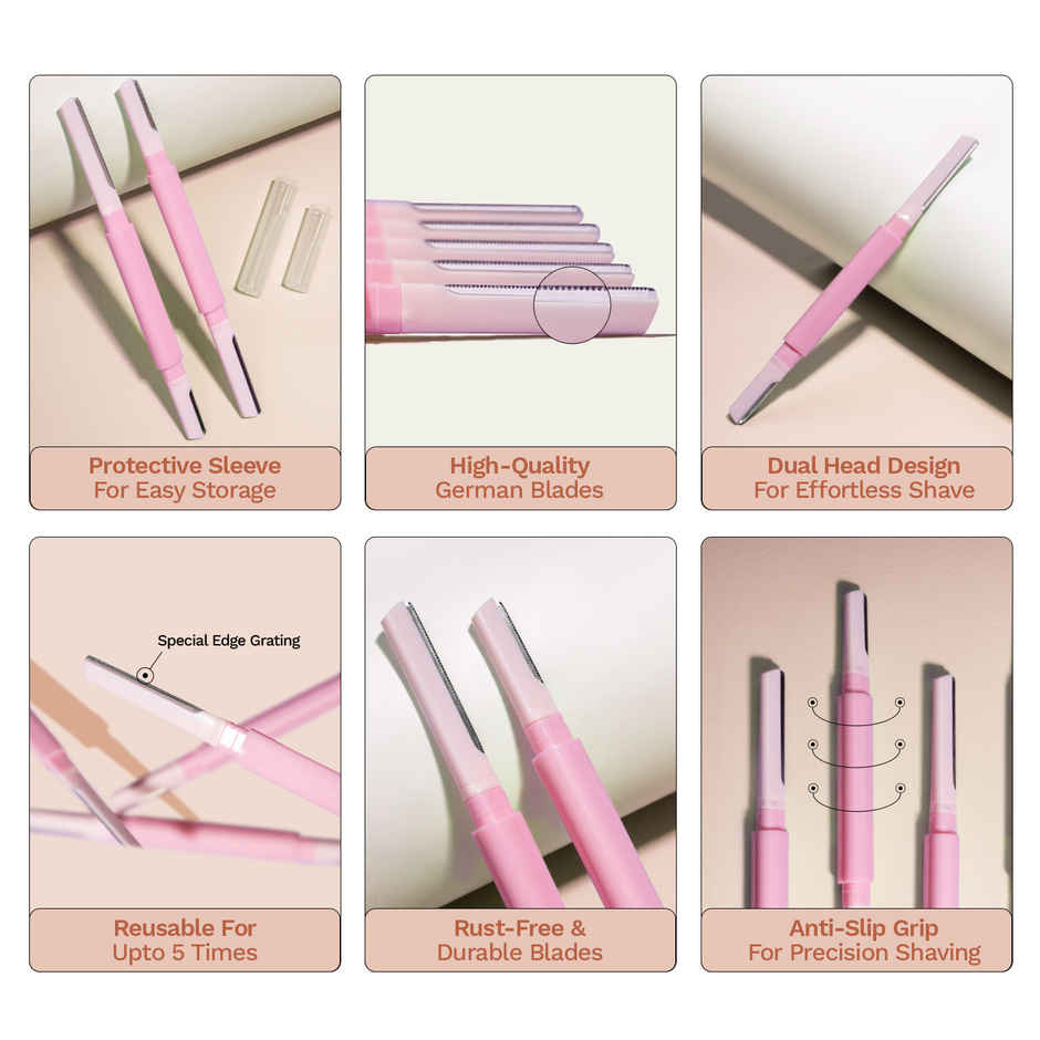 FURR By Pee Safe Dual Head Face Razor | Precise & Safe for All Skin Types