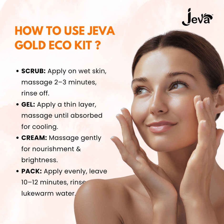 Jeva Papaya Eco Facial Kit 4pcs 380g Each Brightening and Smoothing Facial Set