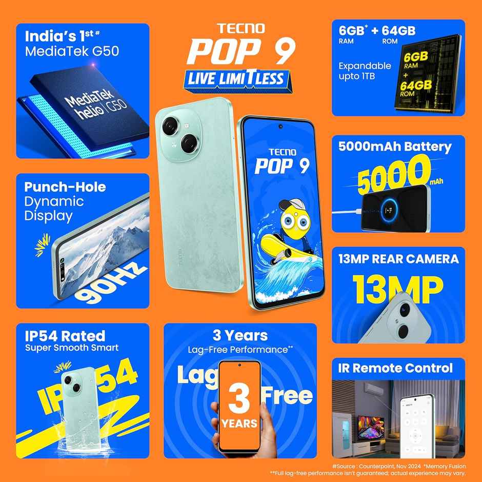 Tecno Pop 9 | 3GB | 64GB | magic skin green