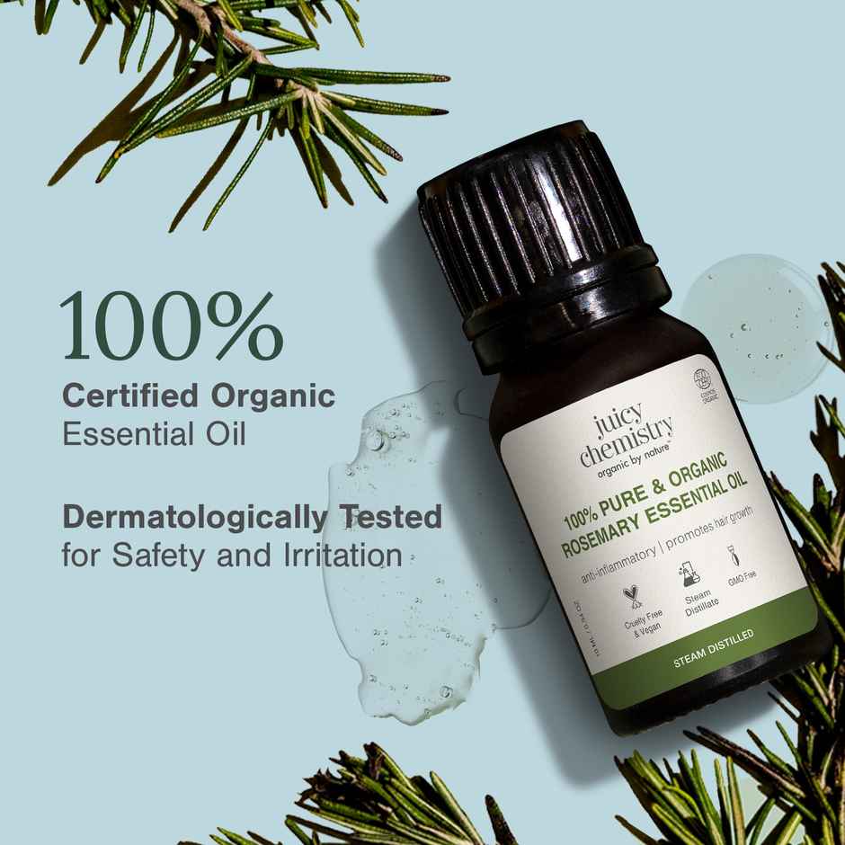 Juicy Chemistry 100% Pure & Organic Rosemary Essential Oil