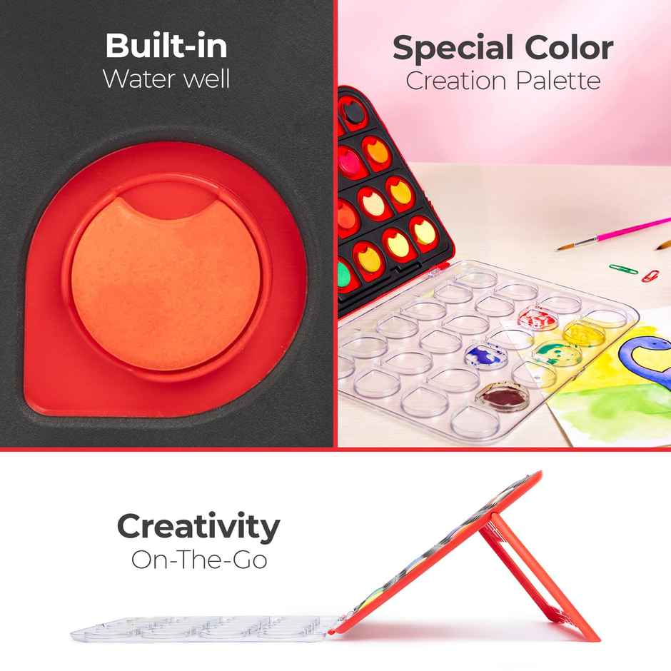 Camel Colorpad Watercolor Cake With Paint Brush 24 Shade Set