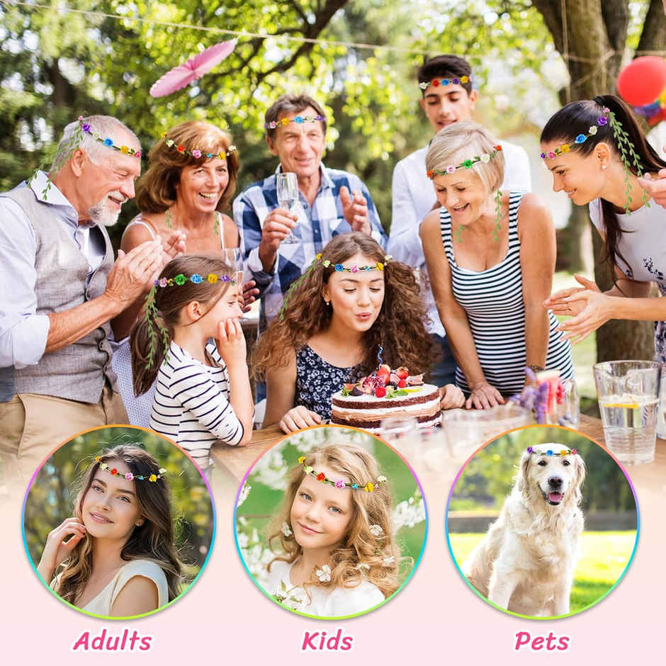 Party Propz Flower Tiara for Women | White Hairband