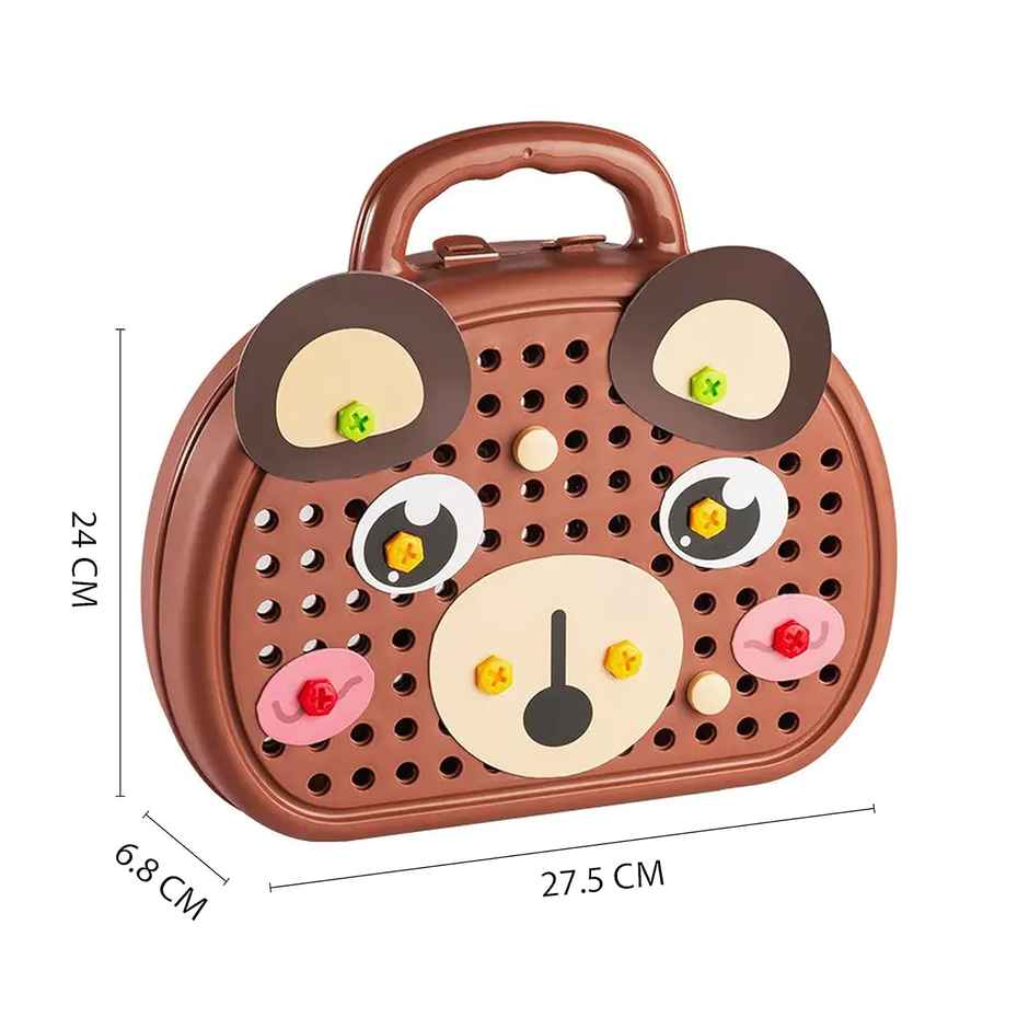 Kidology Electric Drill Screw Tool Set Creative Mosaic Puzzle Toy, 203 Pcs 3D Creativity Education