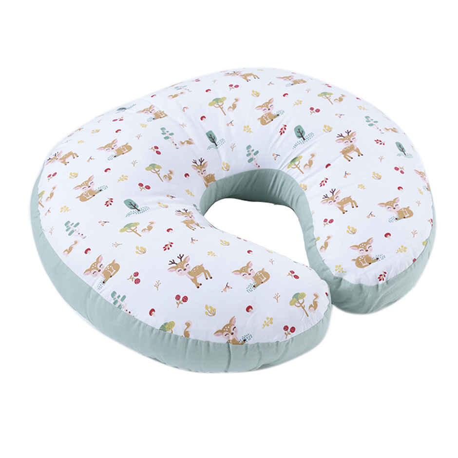 Haus & Kinder Cotton Breastfeeding Pillow | Removable Cover | Newborn Babies 0-12 Months | Woodland