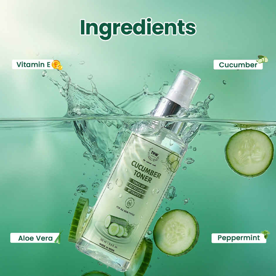 TNW The Natural Wash Cucumber Toner for Cleansing & Refreshing Skin Pore Tightening Toner with Spray