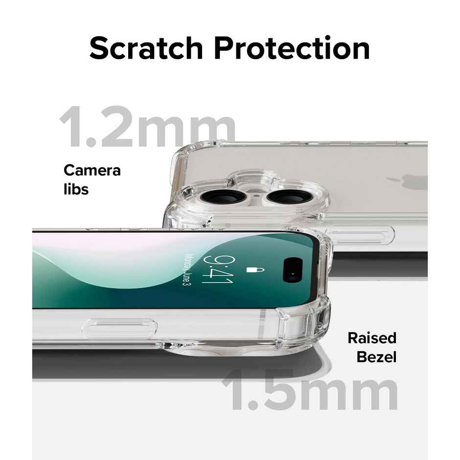 ExpressB For iPhone 16 Case Cover Anti-Scratch Shockproof Bumper Pc+Tpu - Clear