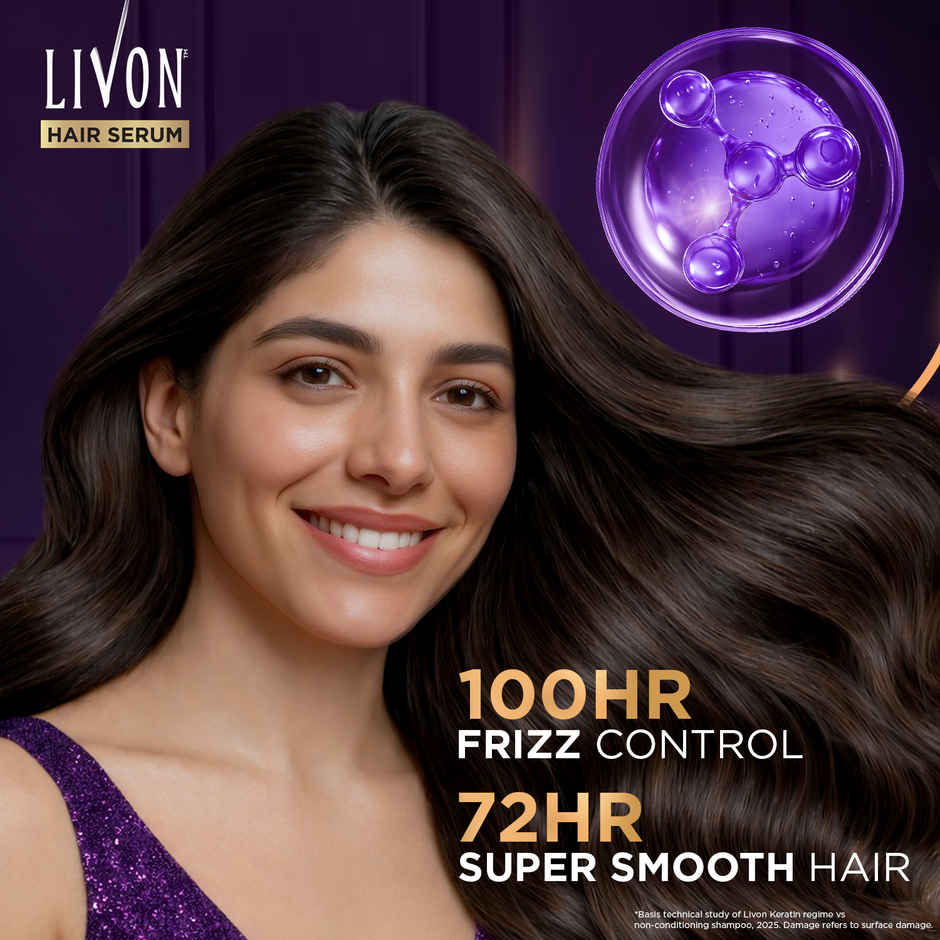 Livon Keratin Hair Serum for Women & Men | Ultra Glossy & Smooth Hair