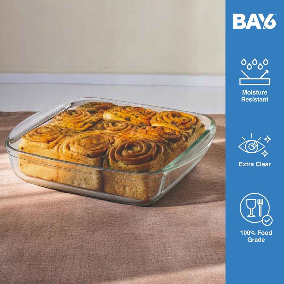 BAY6 Premium Imported Borosilicate Baking Dish Square - 1.6 L