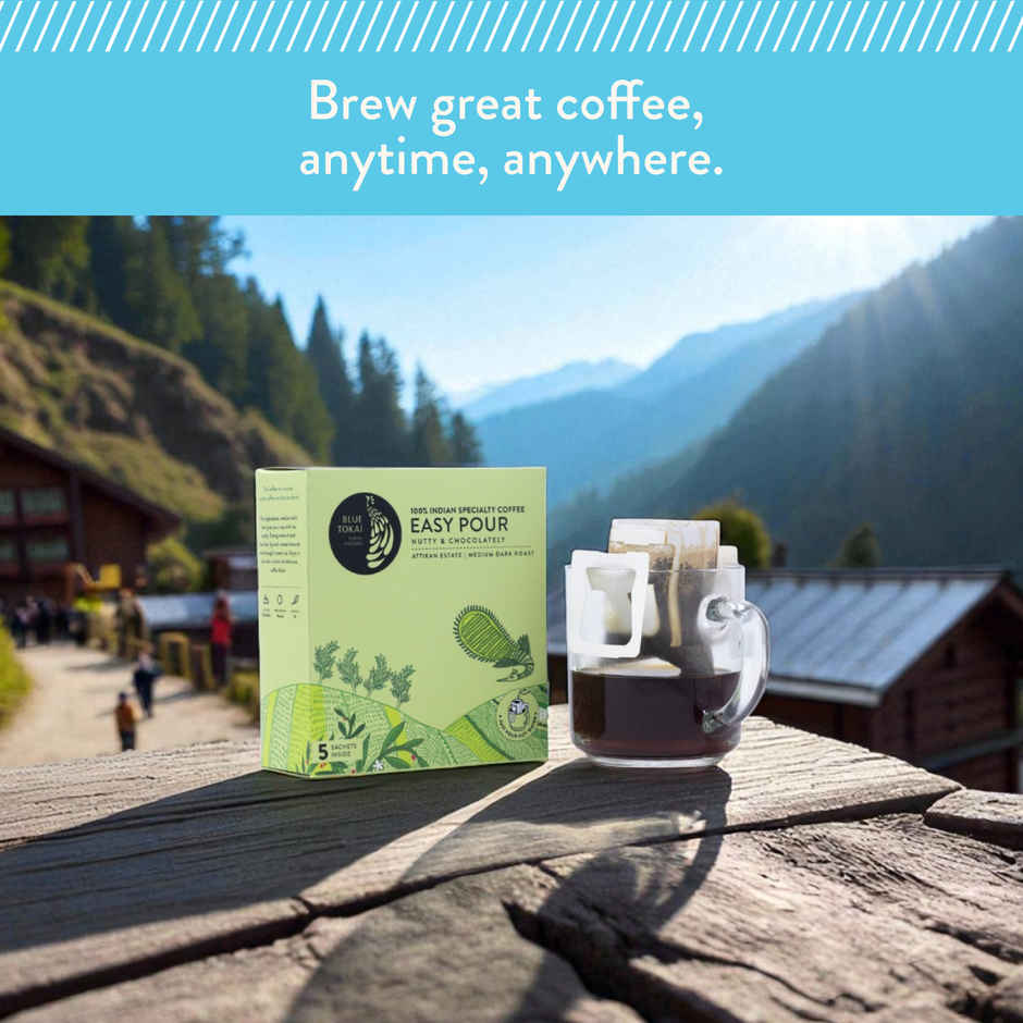 Blue Tokai Easy Pour Attikan Chocolate Medium Roast Hot Brew Coffee Combo