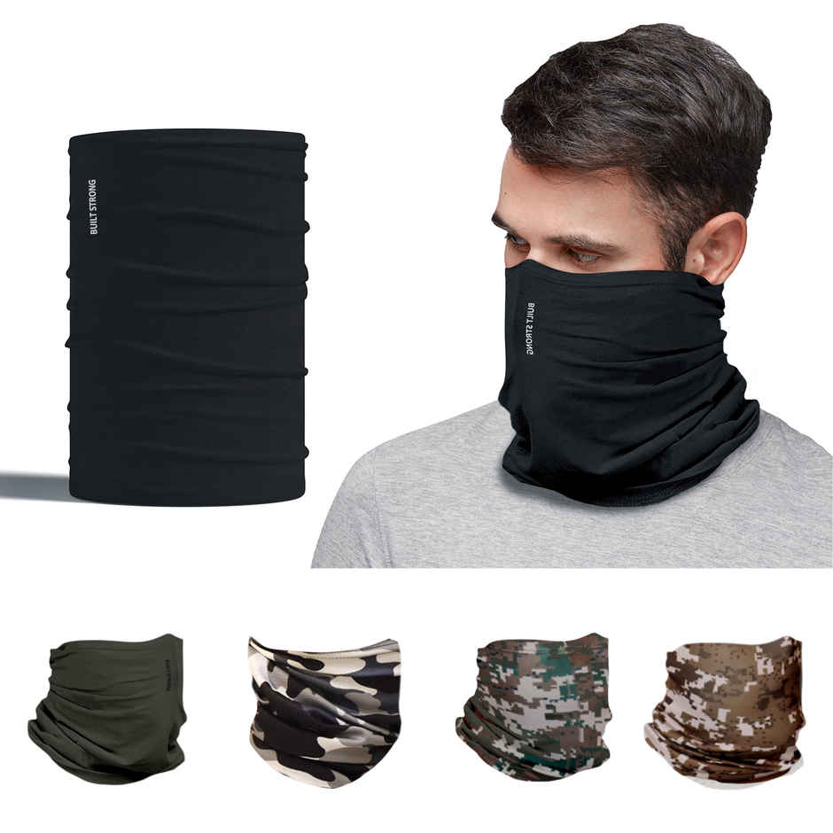 Xtrim Bamboo Bandana Face Mask for Dust & UV Protection, Comfort Fit, Breathable, Odour-Free | Black