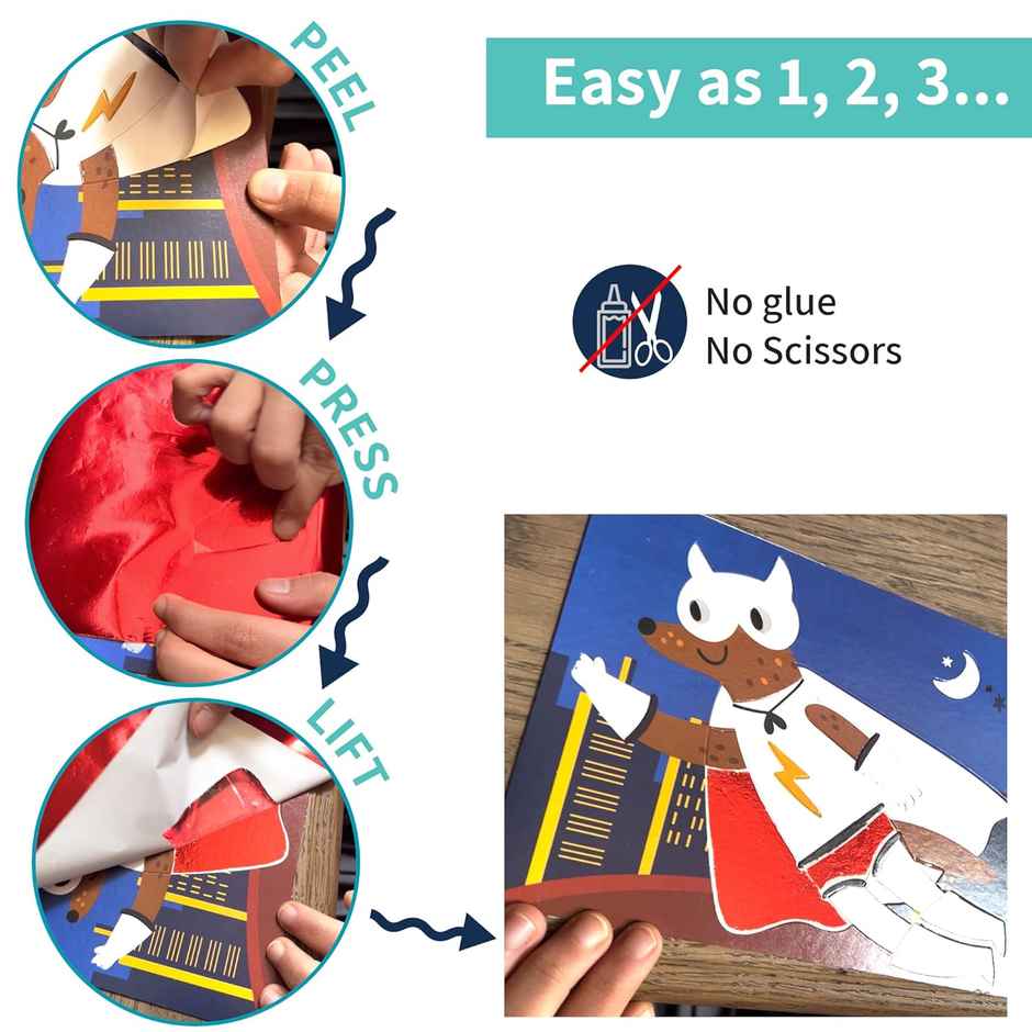 Chalk And Chuckles Fabulous Foil Art-Superhero Animals Craft Kit