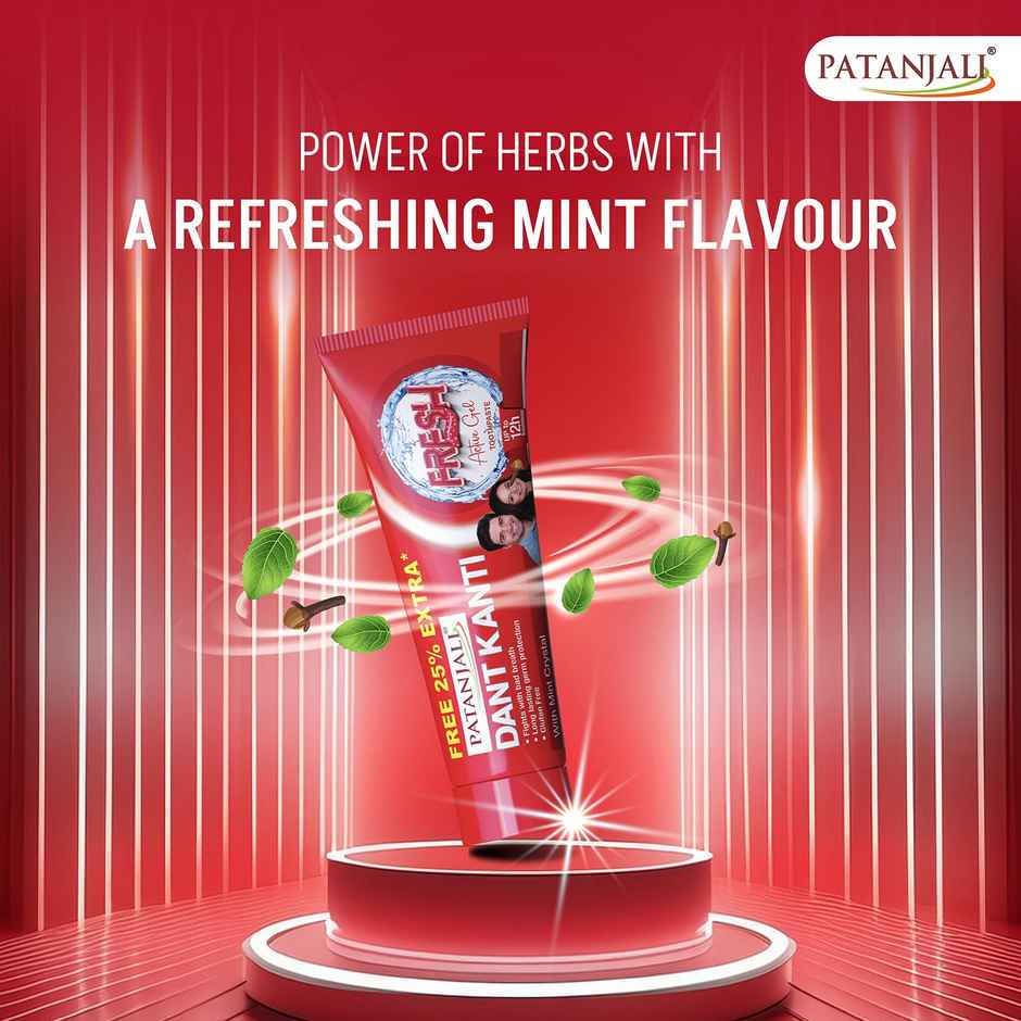 Patanjali Dant Kanti Fresh Active Gel Teeth Cleansers Paste For Strong Teeth and Gums