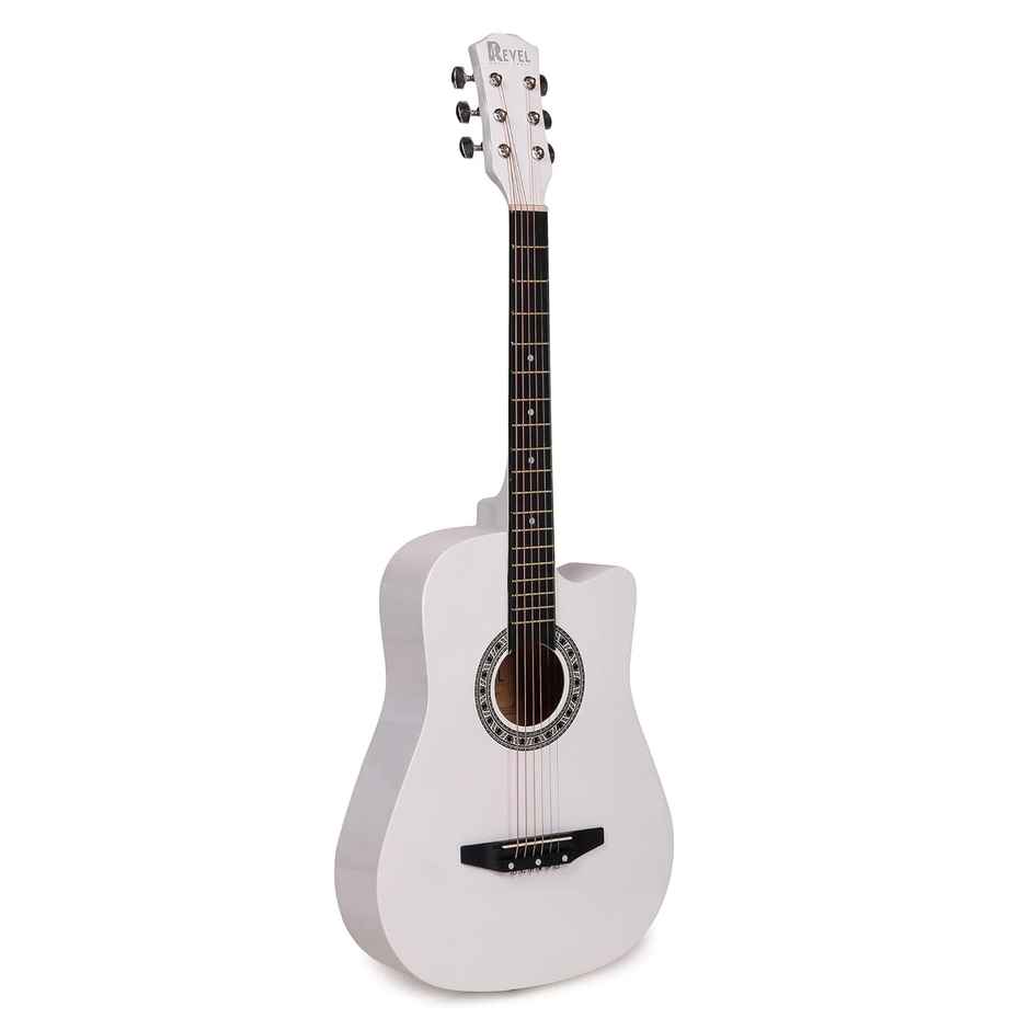 Revel Rvl-38C-Lgp-Wh 38 Inch Acoustic Guitar Linden Wood Ebony Right Hand Orientation | White