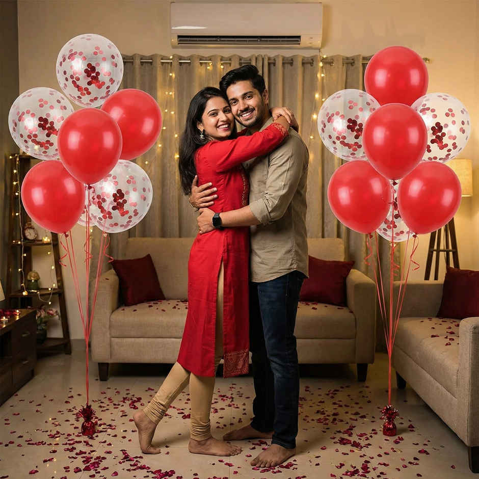 Rubber Red Balloons for Decoration | Pack of 10 | Party Propz