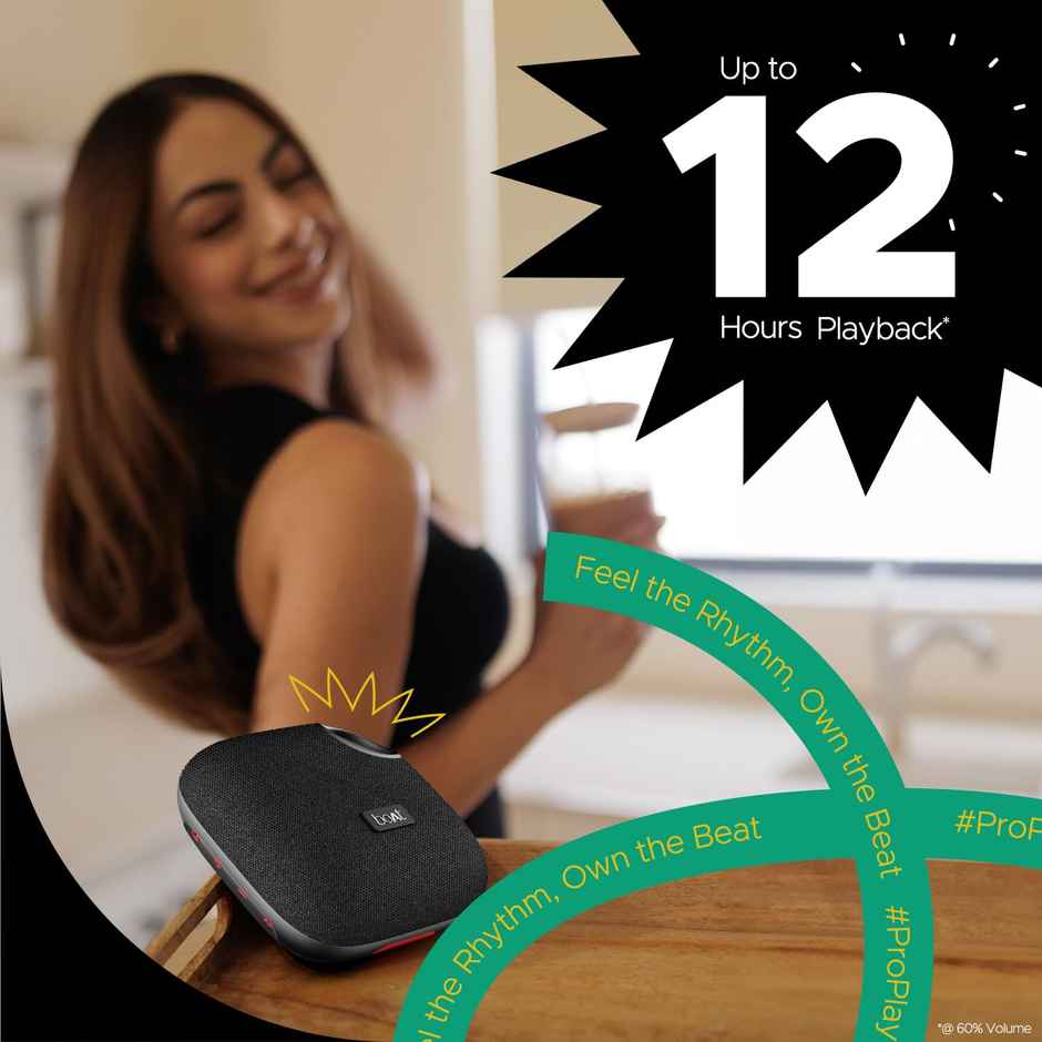 boAt Stone 193 Pro with 5W Bluetooth Speaker Signature Sound, Up to 12hrs of Playtime, TWS Feature, Built-in Mic, Bluetooth v5.3, AUX Port, TF Card Connectivity, IPX6 & Type-C Bluetooth Speaker - Raging Black