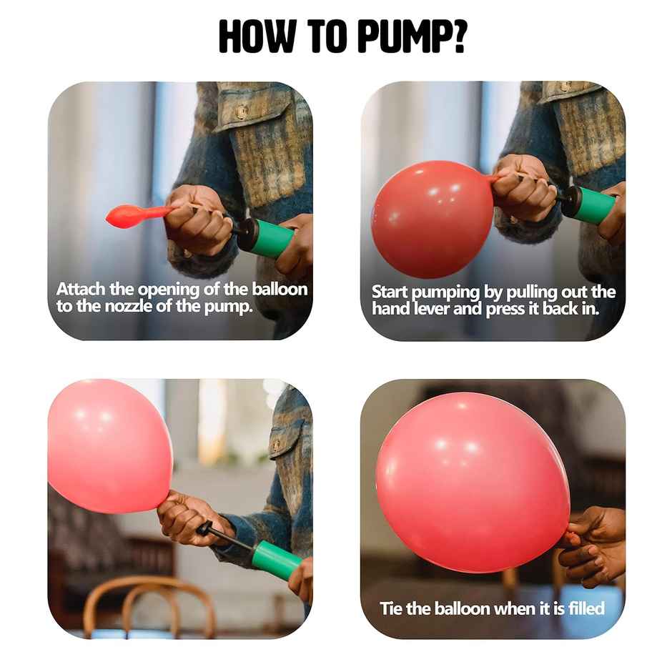 Just Party Hand Held Balloon Air Pump (Colour May Vary)