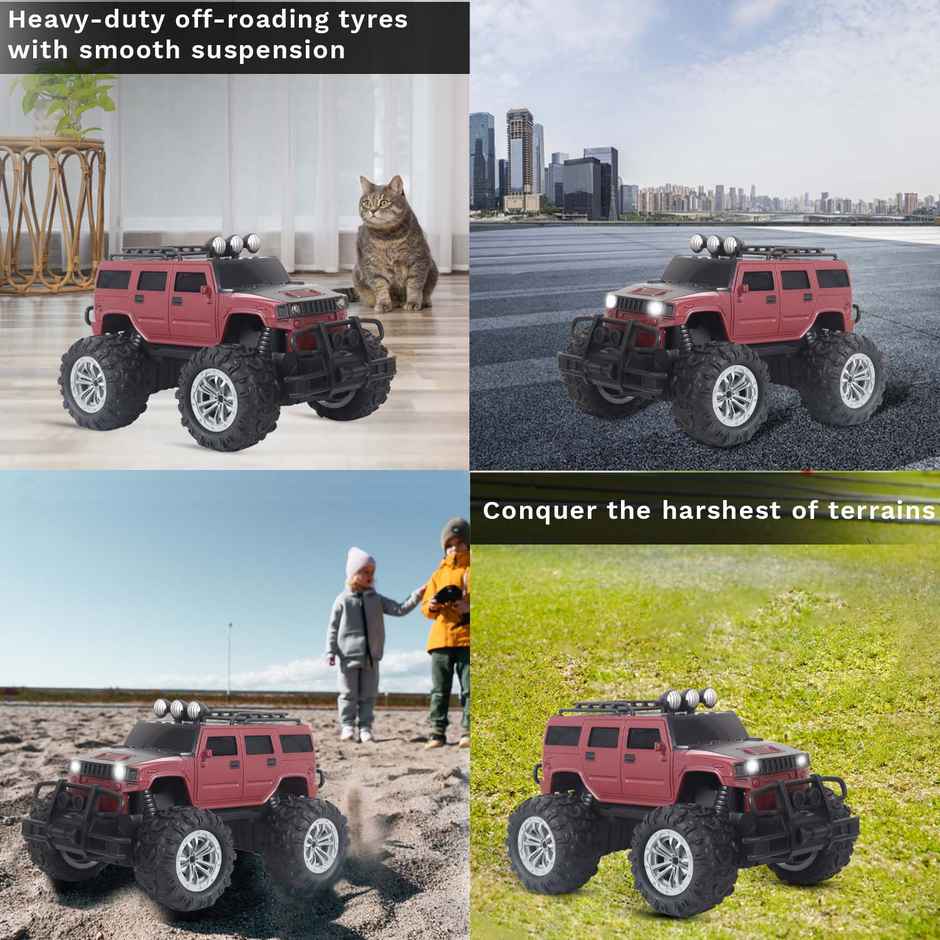 Race N Roll Off Roader Rechargeable Remote Control Monster Truck - Humm Maroon