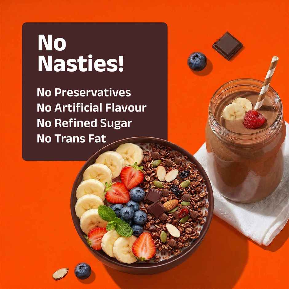 Pintola 25g High Protein Muesli Dark Chocolate & Cranberry, Trans Fat Free