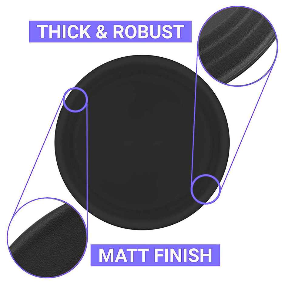 Nayra Plant Tray/Saucer Round Black Plastic Tray for Plant pots | 8 Inch | 6 Pcs