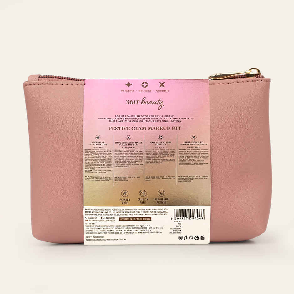 Justherbs All In One Glam Kit Travel Friendly Gifting Pouch For Women