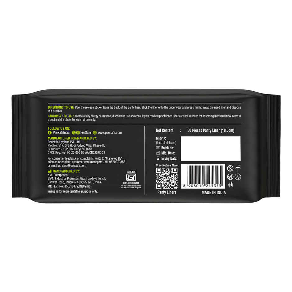 Pee Safe Aloe Vera Panty Liner | Large | 50N