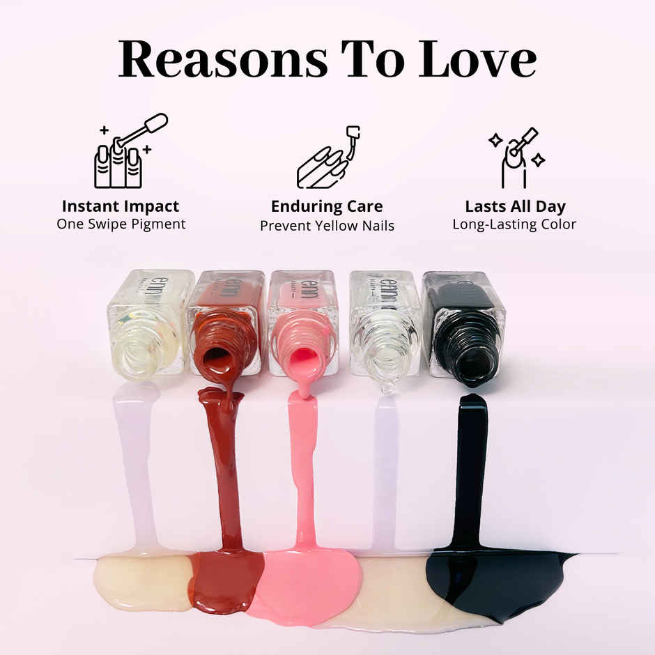 ENN Beauty Extra Shine Nail Paint Kit With Ghee - Glossy To Matte