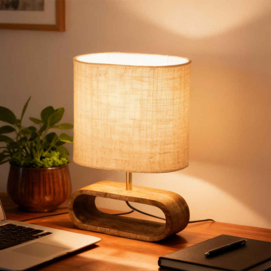 PrettyKrafts Oval Decorative Table Lamp
