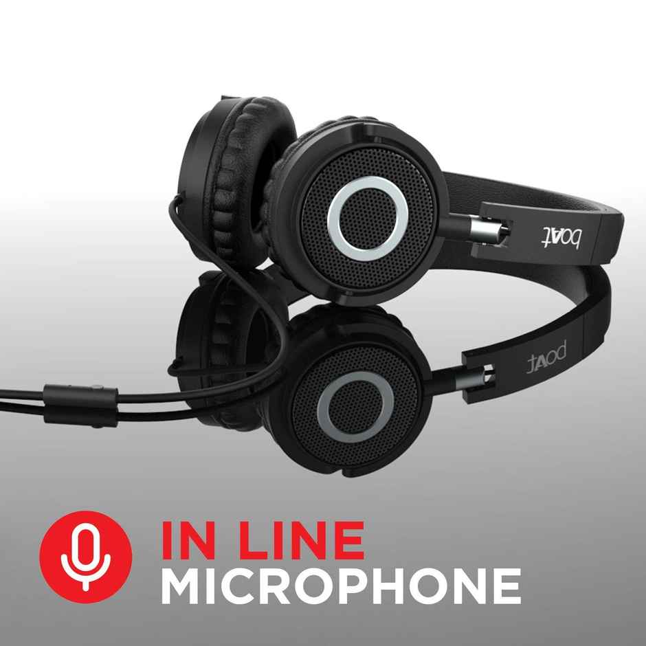 boAt BassHeads 900 On-Ear Wired Headphone with Super Extra Bass & In-Line Mic (Carbon Black)