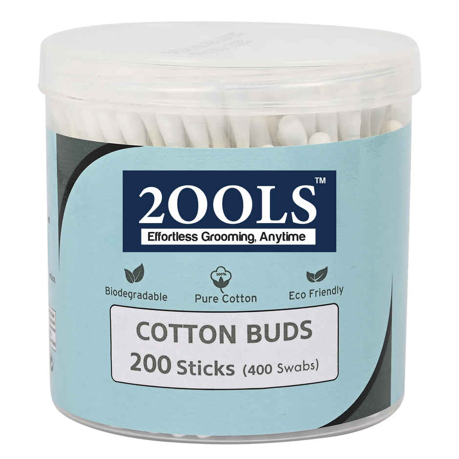2OOLS Cotton Buds, Swab for Personal Hygiene and Beauty 200 Sticks Jar (TSCS8003)